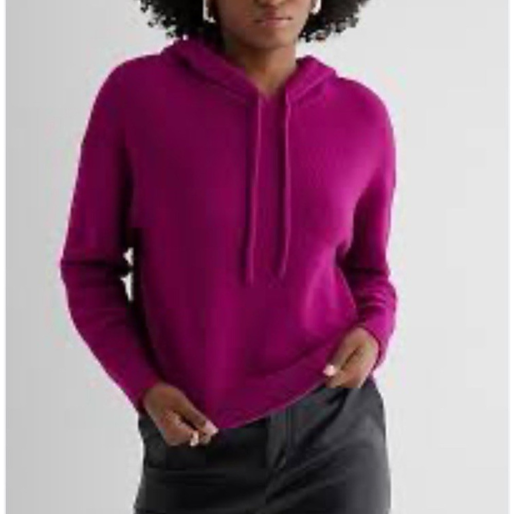 Philosophy Women Pink Hooded Sweater Size Small Soft Rayon Blend Fall Winter